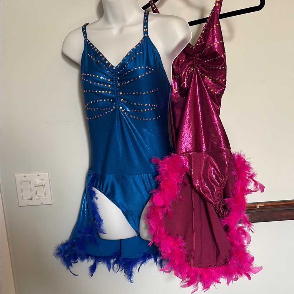 Sparkling Blue and Pink Jazz Costumes